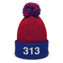 313 Detroit MI Area Code Pom Pom Beanie