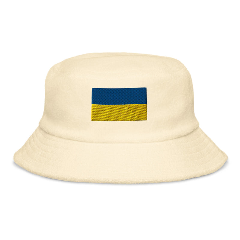 Flag of Ukraine Terry Cloth Bucket Hat