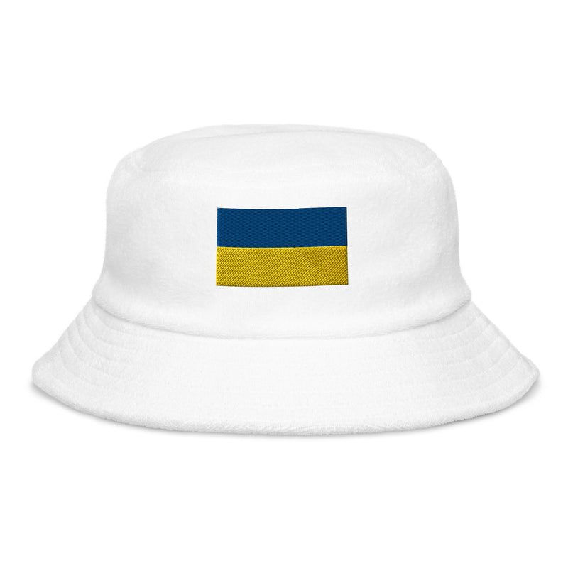 Flag of Ukraine Terry Cloth Bucket Hat