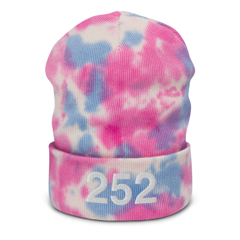 252 Outer Banks NC Area Code Tie Dye Beanie