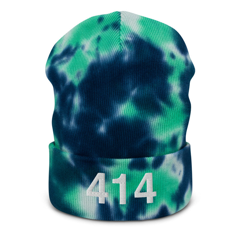 414 Milwaukee Area Code Tie Dye Beanie