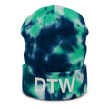 DTW Detroit MI Airport Code Tie Dye Beanie