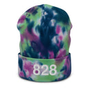 828 Asheville NC Area Code Tie Dye Beanie