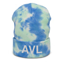 AVL Asheville NC Airport Code Tie Dye Beanie