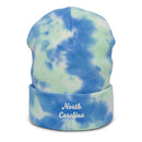 Cursive North Carolina Tie Dye Beanie