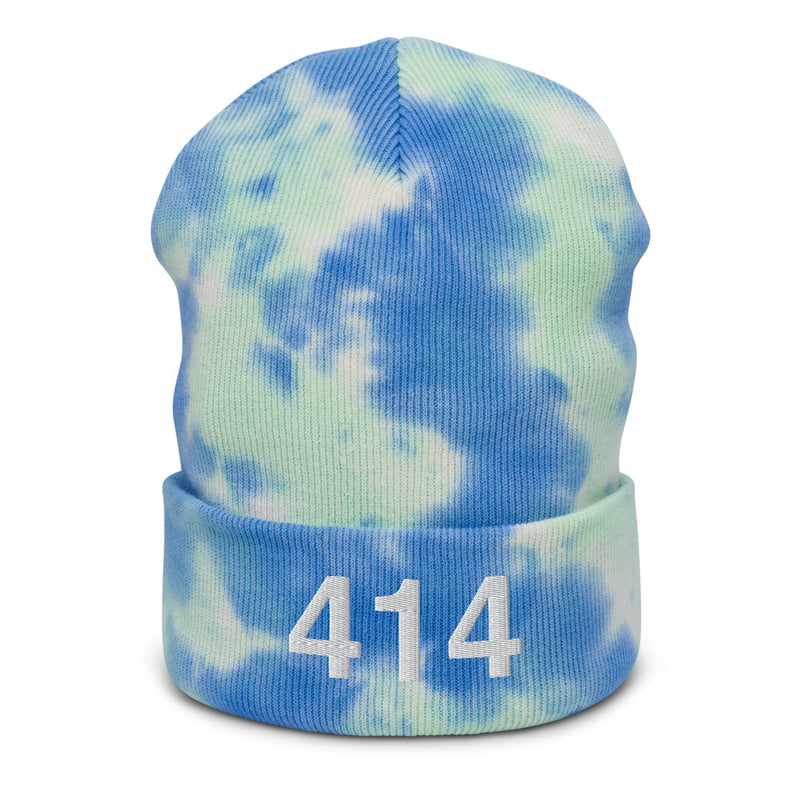 414 Milwaukee Area Code Tie Dye Beanie