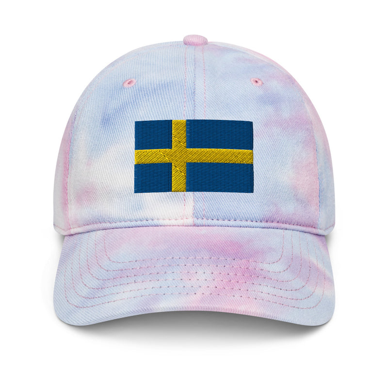 Sweden Flag Tie Dye Dad Hat