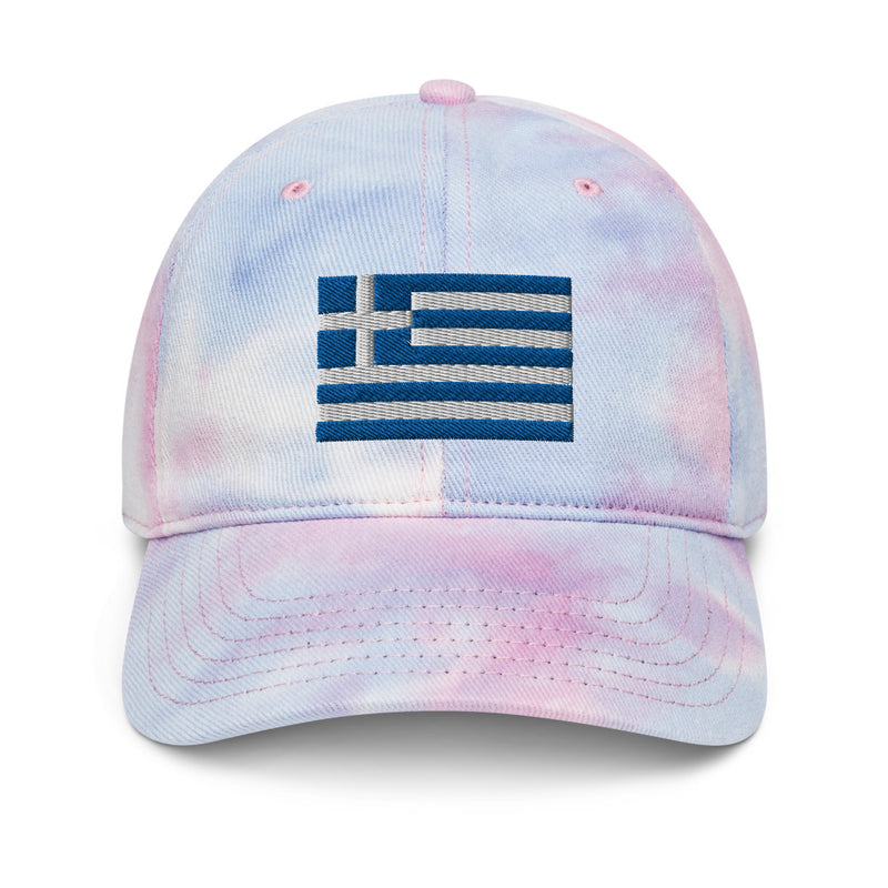 Greek Flag Tie Dye Dad Hat