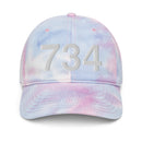 734 Ann Arbor Mi Area Code Tie Dye Dad Hat