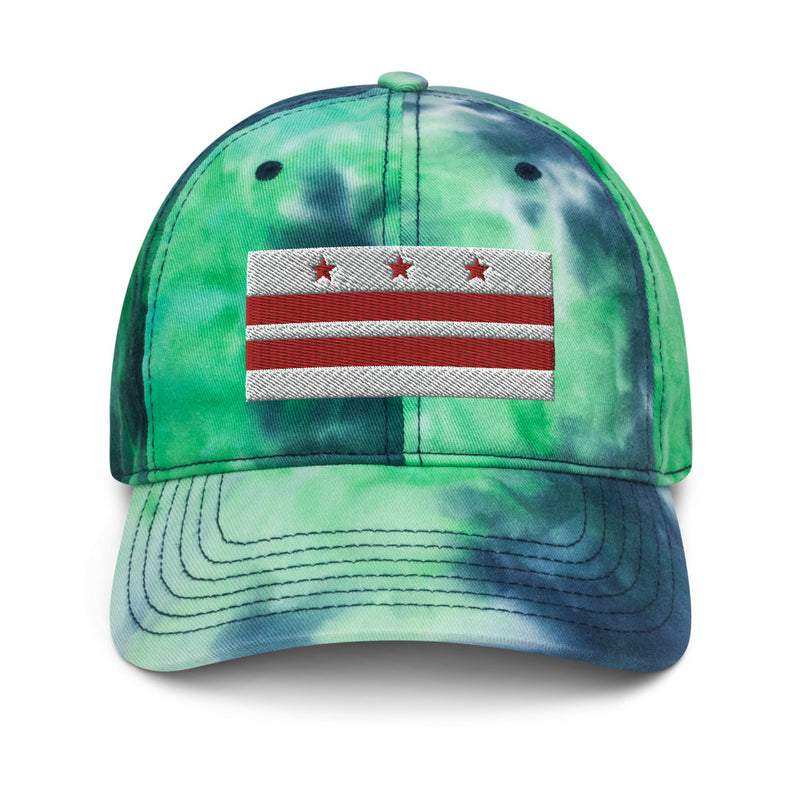 Washington DC Flag Tie Dye Dad Hat.