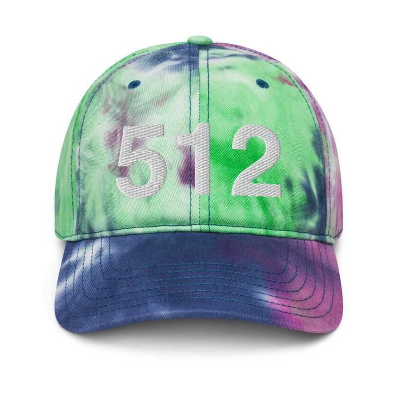512 Austin Area Code Tie Dye Dad Hat