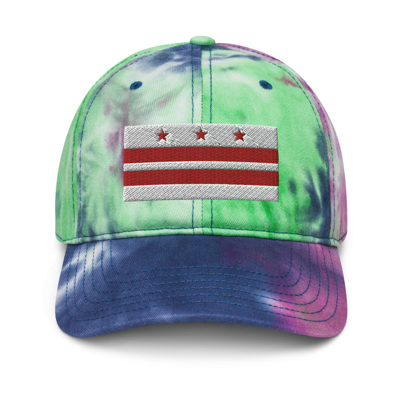 Washington DC Flag Tie Dye Dad Hat.