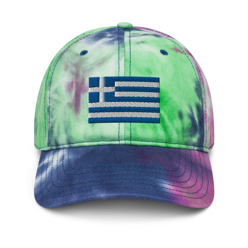 Greek Flag Tie Dye Dad Hat