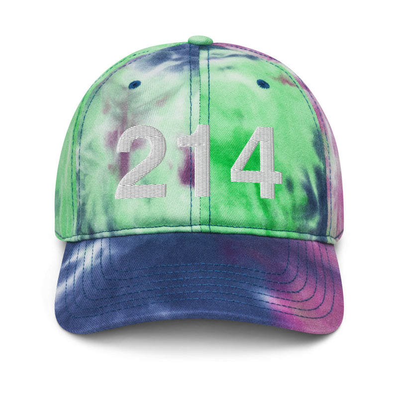 214 Dallas Area Code Tie Dye Dad Hat