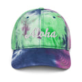 Cursive Aloha Tie Dye Dad Hat