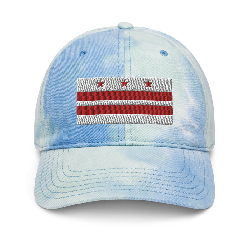 Washington DC Flag Tie Dye Dad Hat.