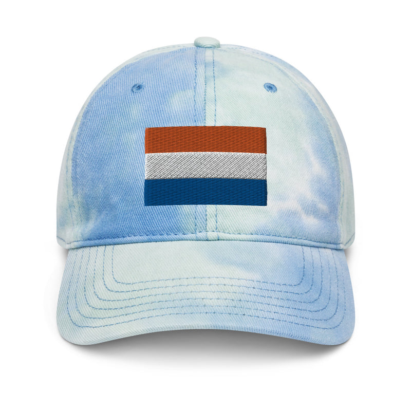 Netherlands Orange Stripe Flag Tie Dye Dad Hat