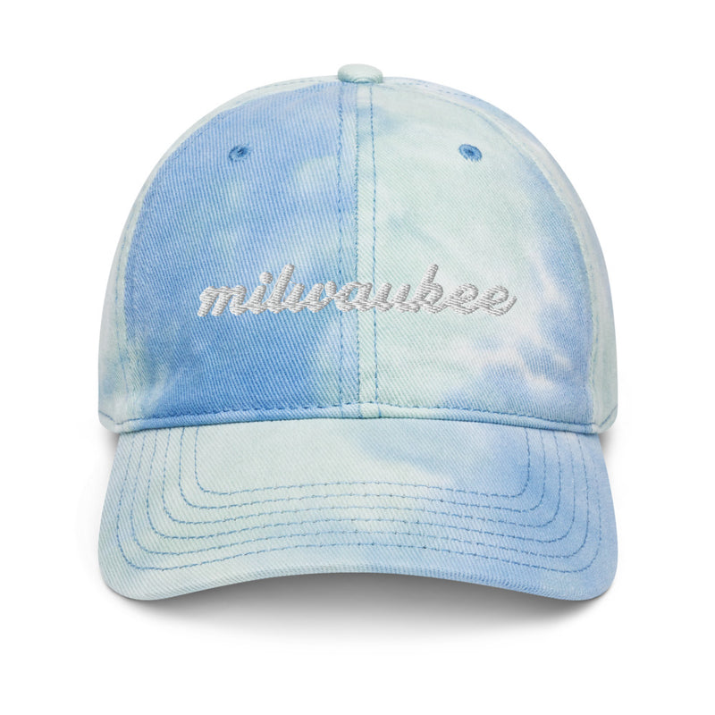 Cursive Milwaukee Tie Dye Dad Hat