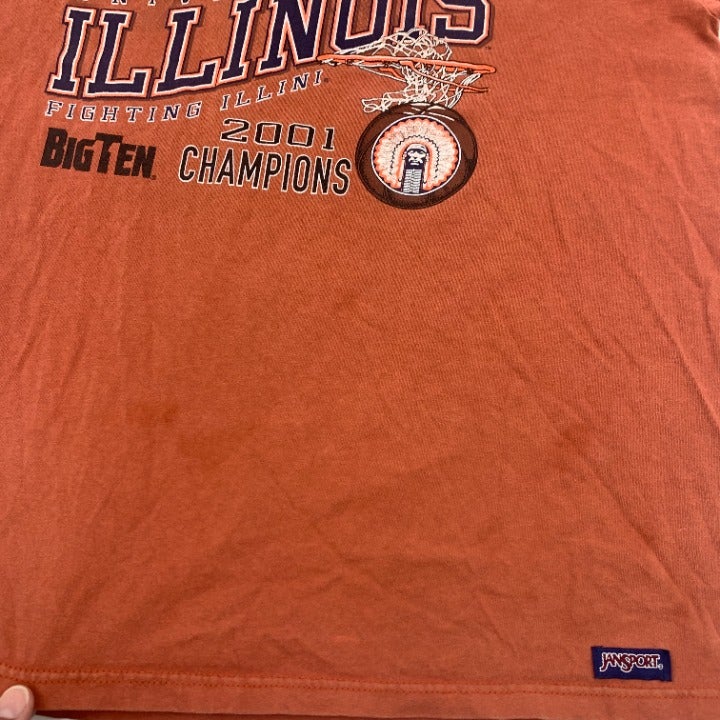 Illinois 2001 Big Ten Basketball Champs T-shirt Size L