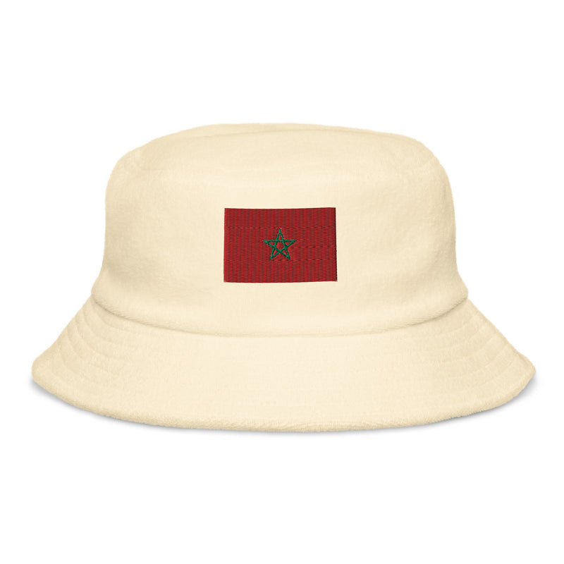 Moroccan Flag Terry Cloth Bucket Hat