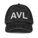 AVL Asheville NC Airport Code Washed Out Dad Hat