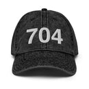 704 Charlotte NC Area Code Washed Out Dad Hat.