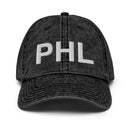 PHL Philadelphia Airport Code Faded Dad Hat