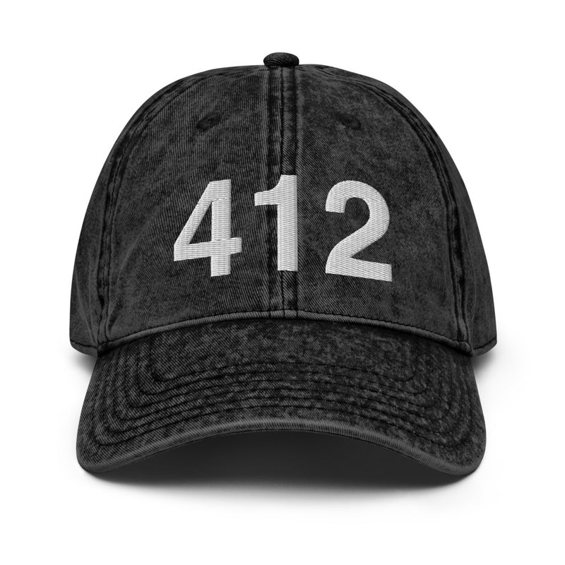 412 Pittsburgh Area Code Faded Dad Hat
