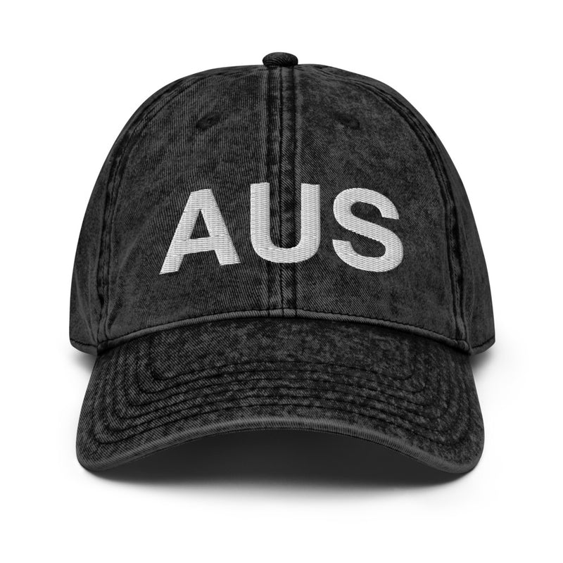 AUS Austin Airport Code Faded Dad Hat
