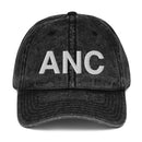 ANC Anchorage Airport Code Faded Dad Hat