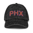 Orange and Purple PHX Phoenix Airport Code Faded Dad Hat
