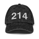 214 Dallas Area Code Faded Dad Hat