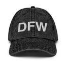 DFW Dallas Fort Worth Airport Code Faded Dad Hat