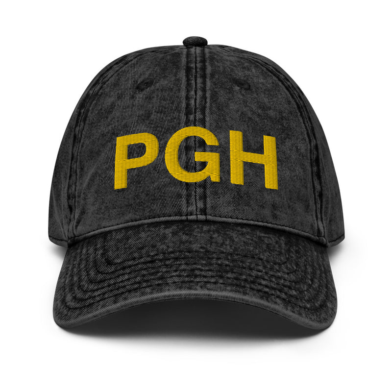 PGH Black & Gold Pittsburgh Faded Dad Hat