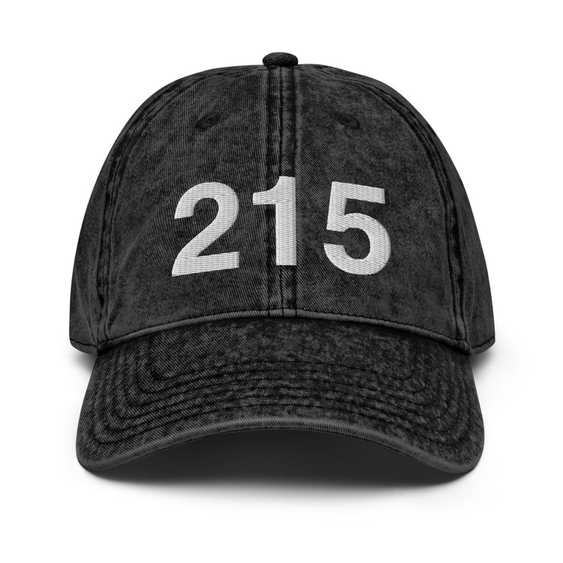 215 Philadelphia Area Code Faded Dad Hat