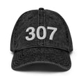 307 Wyoming Area Code Faded Dad Hat