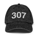 307 Wyoming Area Code Faded Dad Hat
