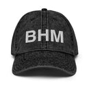 BHM Birmingham Airport Code Faded Dad Hat