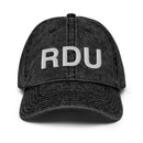 RDU Raleigh NC Airport Code Faded Dad Hat