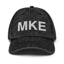 MKE Milwaukee Airport Code Faded Dad Hat