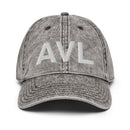 AVL Asheville NC Airport Code Washed Out Dad Hat