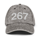 267 Philadelphia Area Code Washed Out Dad Hat
