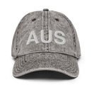 AUS Austin Airport Code Faded Dad Hat
