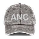 ANC Anchorage Airport Code Faded Dad Hat