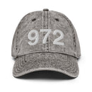 972 Dallas Area Code Faded Dad Hat