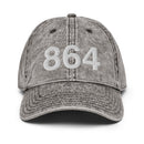 864 Greenville SC Area Code Faded Dad Hat