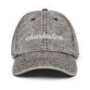 Cursive Charleston SC Faded Dad Hat