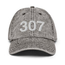 307 Wyoming Area Code Faded Dad Hat