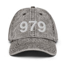 979 College Station Area Code Faded Dad Hat
