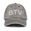 BTV Burlington Airport Code Faded Dad Hat